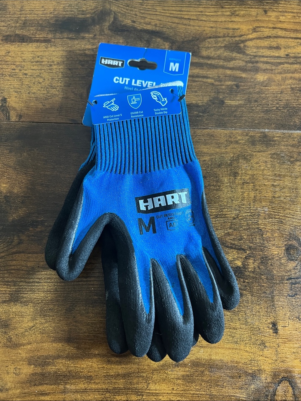 Men’s Blue & Black Cut-Resistant Work Gloves - Medium